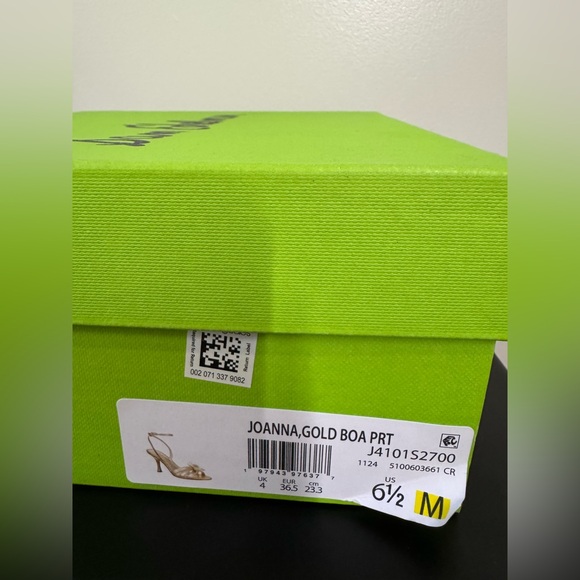 NEW IN BOX Sam Edelman Gold Heels with Floral Accent Size 6.5 Delicate - Picture 12 of 13